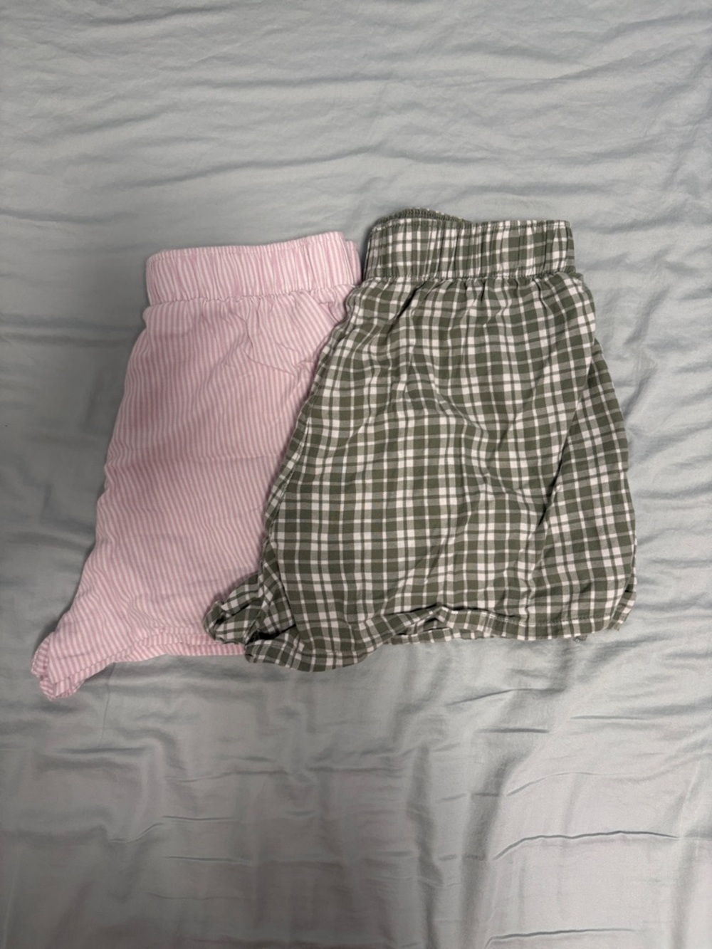 Bundle of Wild Fable Pink stripe and Green plaid shorts